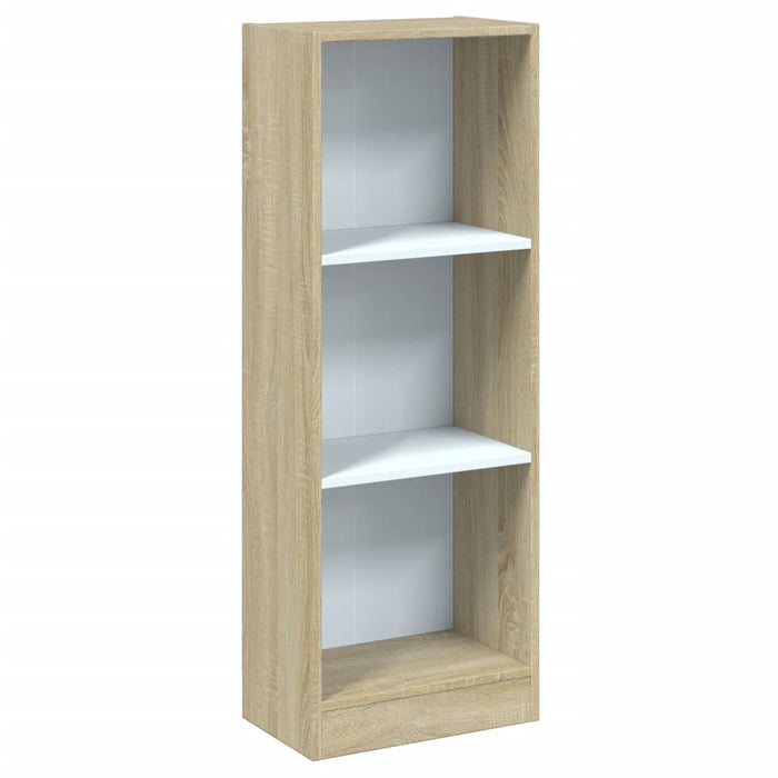 Libreria 3 Ripiani Bianca Rovere Sonoma 40x24x108 cm Truciolato cod mxl 59227