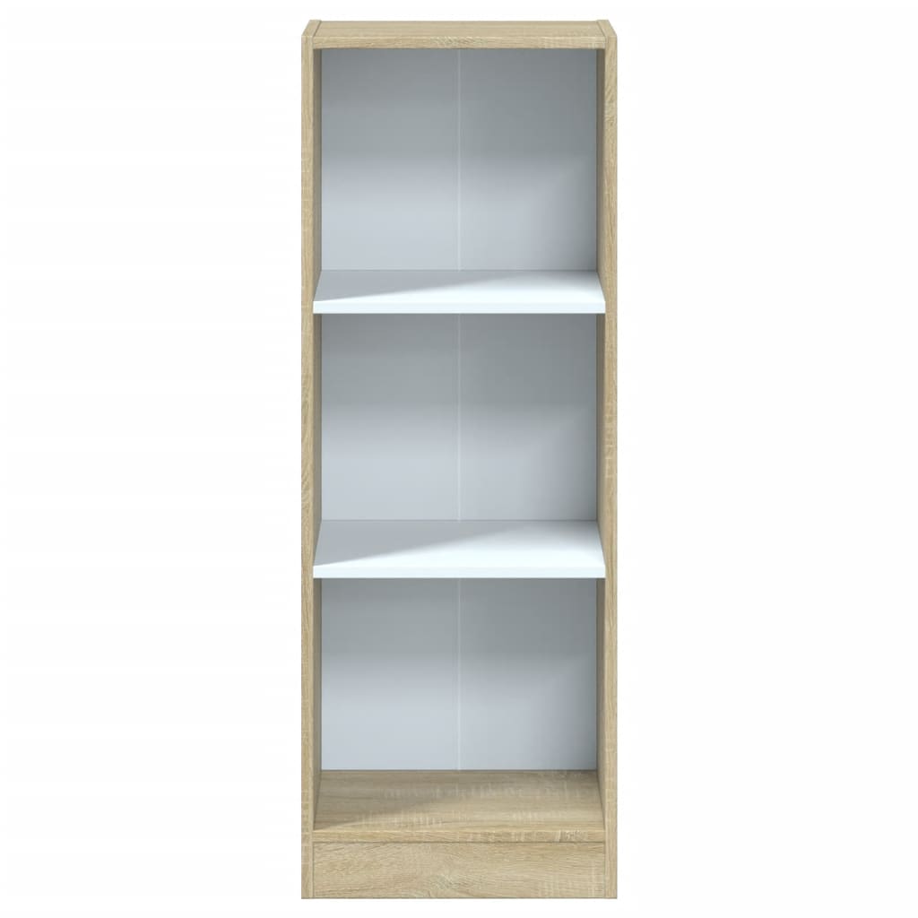 Libreria 3 Ripiani Bianca Rovere Sonoma 40x24x108 cm Truciolato cod mxl 59227