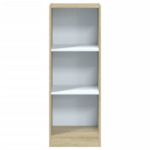 Libreria 3 Ripiani Bianca Rovere Sonoma 40x24x108 cm Truciolato cod mxl 59227