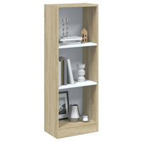 Libreria 3 Ripiani Bianca Rovere Sonoma 40x24x108 cm Truciolato cod mxl 59227