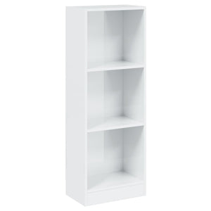 Libreria a 3 Ripiani Bianco Lucido 40x24x108 cm in Truciolato