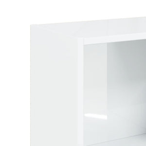 Libreria a 3 Ripiani Bianco Lucido 40x24x108 cm in Truciolato