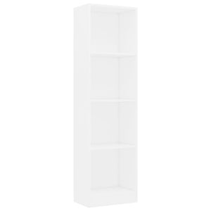 Libreria a 4 Ripiani Bianca 40x24x142 cm in Legno Multistrato