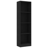 Libreria a 4 Ripiani Nero 40x24x142 cm in Truciolato 800838