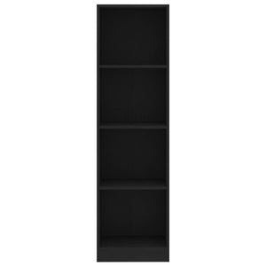 Libreria a 4 Ripiani Nero 40x24x142 cm in Truciolato 800838