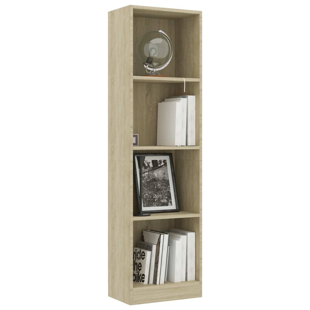 Libreria a 4 Ripiani Rovere Sonoma 40x24x142 cm in Truciolato 800840