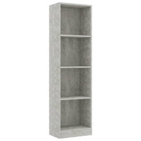 Libreria a 4 Ripiani Grigio Cemento 40x24x142 cm in Truciolato cod mxl 9282