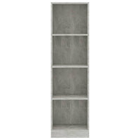 Libreria a 4 Ripiani Grigio Cemento 40x24x142 cm in Truciolato cod mxl 9282