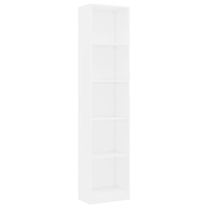 Libreria a 5 Ripiani Bianca 40x24x175 cm in Legno Multistrato 800846