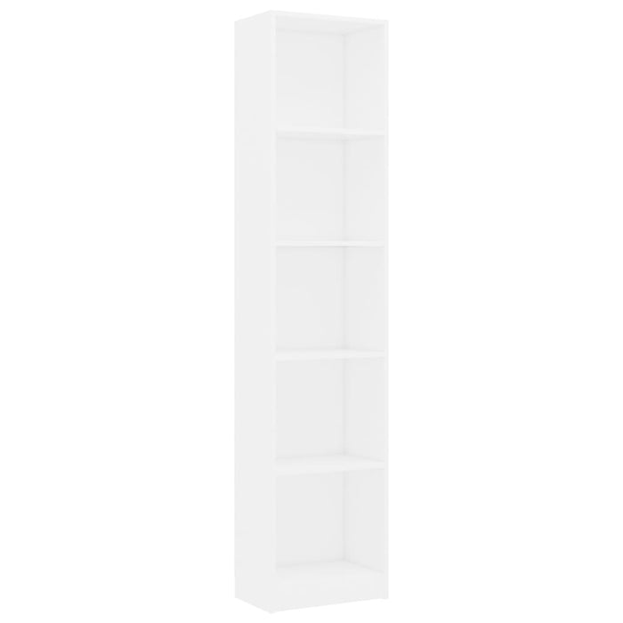 Libreria a 5 Ripiani Bianca 40x24x175 cm in Legno Multistrato 800846