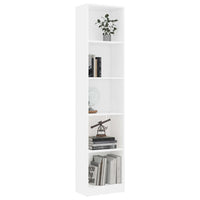 Libreria a 5 Ripiani Bianca 40x24x175 cm in Legno Multistrato 800846