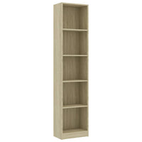 Libreria a 5 Ripiani Rovere Sonoma 40x24x175 cm in Truciolato