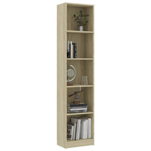 Libreria a 5 Ripiani Rovere Sonoma 40x24x175 cm in Truciolato