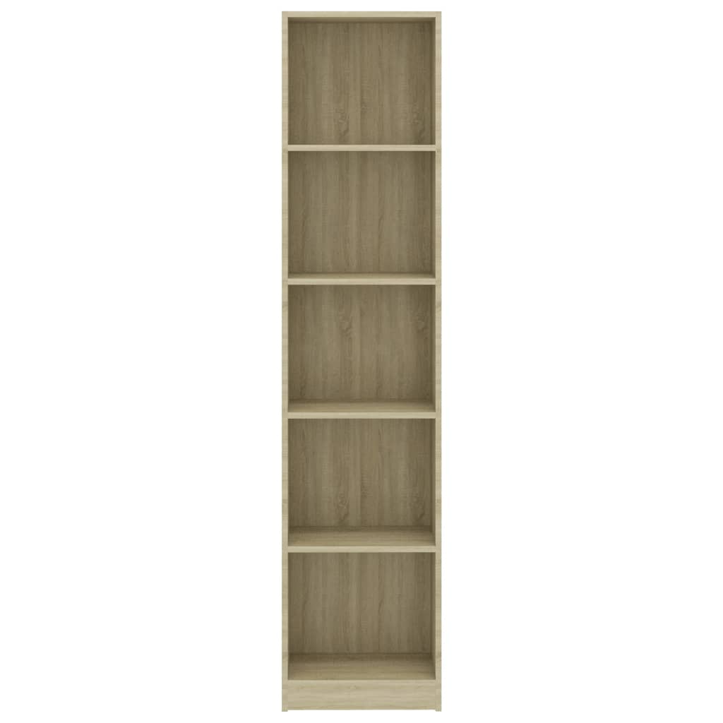 Libreria a 5 Ripiani Rovere Sonoma 40x24x175 cm in Truciolato