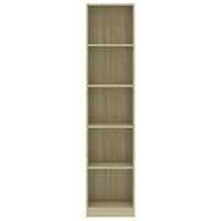 Libreria a 5 Ripiani Rovere Sonoma 40x24x175 cm in Truciolato