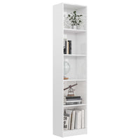 Libreria a 5 Ripiani Bianco Lucido 40x24x175 cm in Truciolato 800852