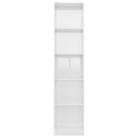 Libreria a 5 Ripiani Bianco Lucido 40x24x175 cm in Truciolato 800852