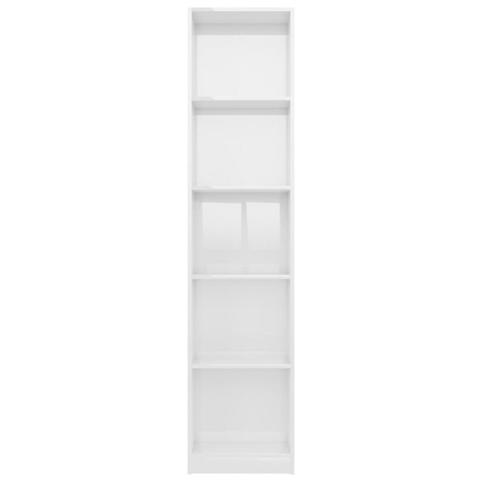 Libreria a 5 Ripiani Bianco Lucido 40x24x175 cm in Truciolato 800852