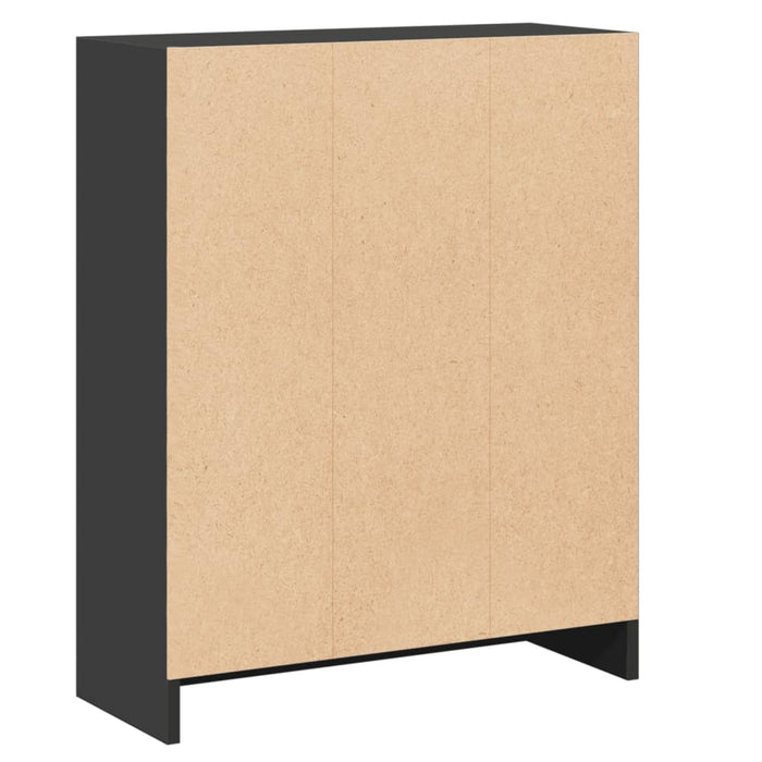 Libreria Nera 60x24x76 cm in Legno Multistrato 800856