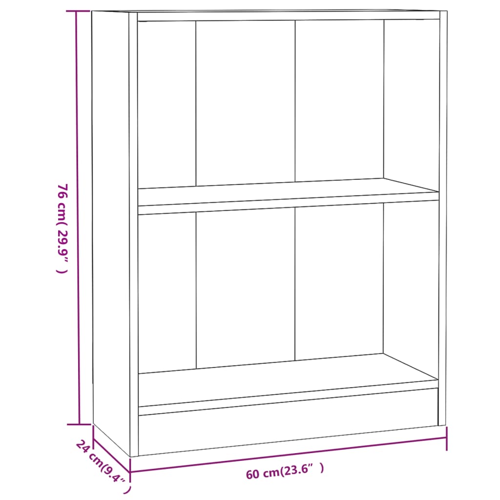 Libreria Rovere Sonoma 60x24x74,5 cm in Legno Multistrato 800858