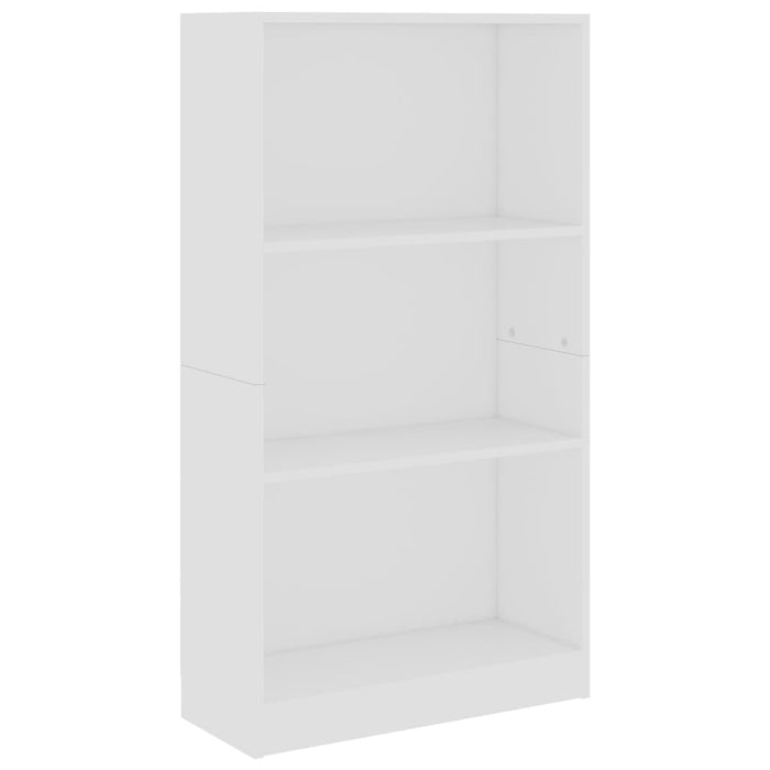 Libreria a 3 Ripiani Bianca 60x24x109 cm in Legno Multistrato cod mxl 7814