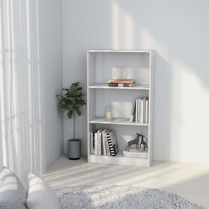 Libreria a 3 Ripiani Bianca 60x24x109 cm in Legno Multistrato cod mxl 7814