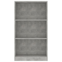 Libreria a 3 Ripiani Cemento 60x24x109 cm in Legno Multistrato cod mxl 18036