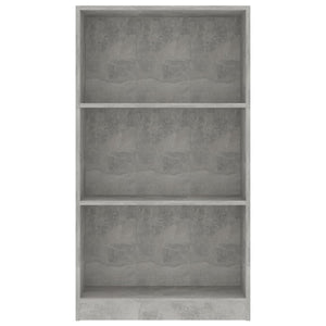 Libreria a 3 Ripiani Cemento 60x24x109 cm in Legno Multistrato cod mxl 18036