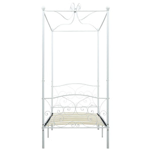 Letto a Baldacchino Bianco in Metallo 90x200 cm cod mxl 61411