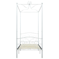 Letto a Baldacchino Bianco in Metallo 90x200 cm 284468