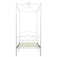 Letto a Baldacchino Bianco in Metallo 100x200 cm 284469