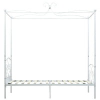 Letto a Baldacchino Bianco in Metallo 100x200 cm 284469