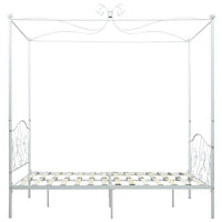 Letto a Baldacchino Bianco in Metallo 120x200 cm 284470