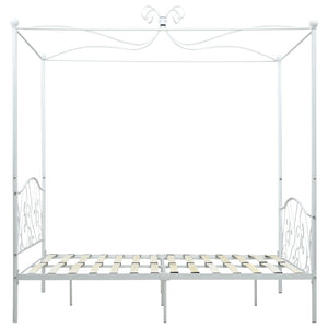 Letto a Baldacchino Bianco in Metallo 120x200 cm 284470