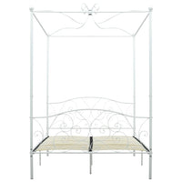 Letto a Baldacchino Bianco in Metallo 140x200 cm 284471