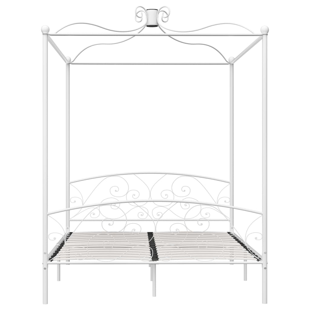 Letto a Baldacchino Bianco in Metallo 180x200 cm cod mxl 60217