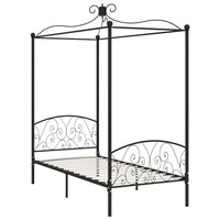 Letto a Baldacchino Nero in Metallo 90x200 cm cod mxl 60963