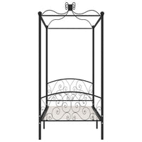 Letto a Baldacchino Nero in Metallo 90x200 cm cod mxl 60963