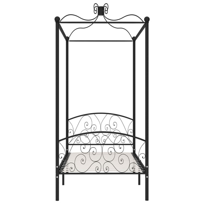 Letto a Baldacchino Nero in Metallo 90x200 cm cod mxl 60963