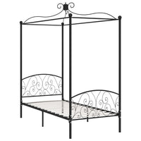 Letto a Baldacchino Nero in Metallo 100x200 cm cod mxl 56029