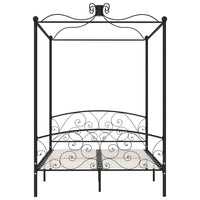 Letto a Baldacchino Nero in Metallo 140x200 cm cod mxl 63191