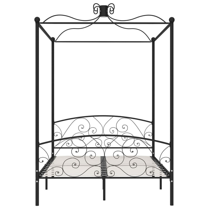 Letto a Baldacchino Nero in Metallo 140x200 cm cod mxl 63191