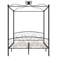 Letto a Baldacchino Nero in Metallo 160x200 cm cod mxl 59950