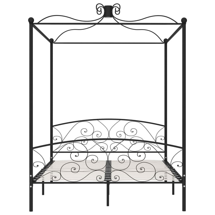 Letto a Baldacchino Nero in Metallo 160x200 cm cod mxl 59950