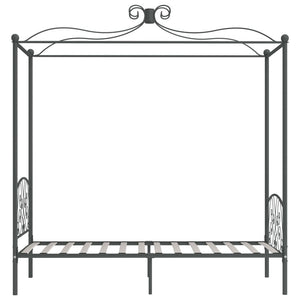 Letto a Baldacchino Grigio in Metallo 100x200 cm 284481