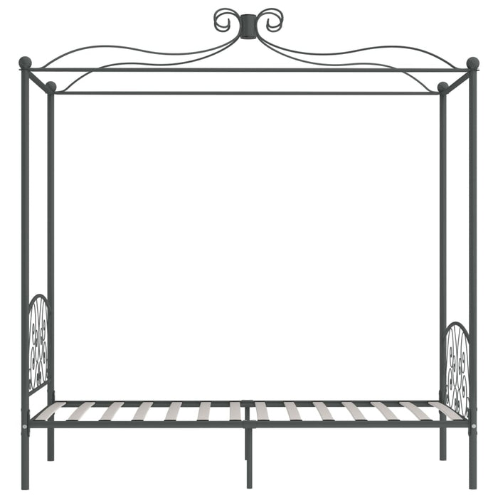 Letto a Baldacchino Grigio in Metallo 100x200 cm 284481