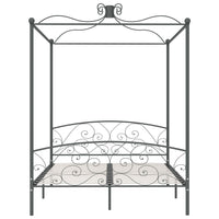 Letto a Baldacchino Grigio in Metallo 180x200 cm 284485