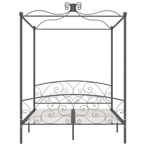 Letto a Baldacchino Grigio in Metallo 180x200 cm 284485