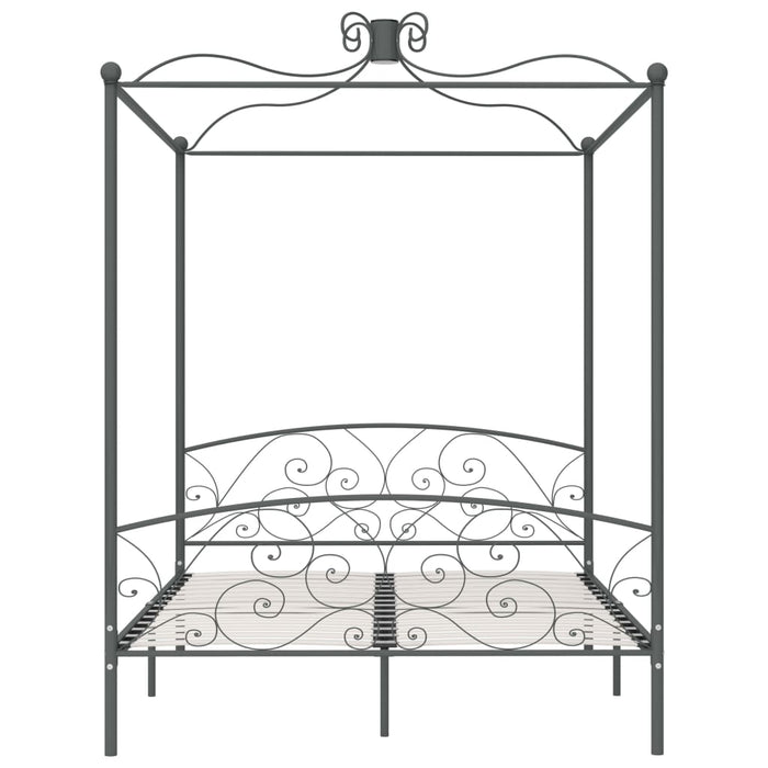 Letto a Baldacchino Grigio in Metallo 180x200 cm 284485