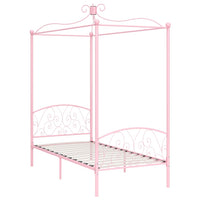 Letto a Baldacchino Rosa in Metallo 90x200 cm cod mxl 59483